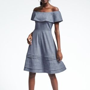 Off the Shoulder Blue Banana Republic Dress